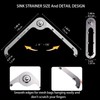 JGFJGF 304 Stainless Steel Rust-Resistant Kitchen Sink Strainer Triangular Drain