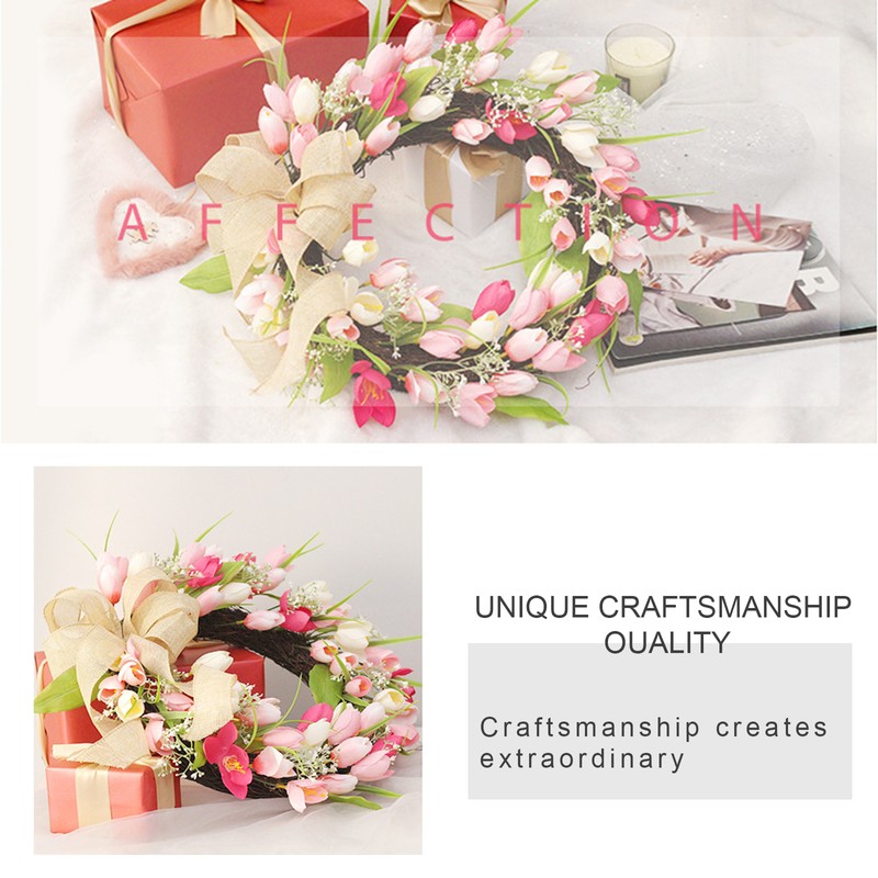 Tulip Wreath Tulip Decorative Wreath Artificial Tulip Wreath Decorative Flower