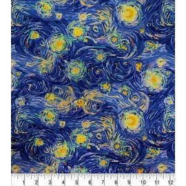 100% Cotton Fabric by The Yard for Sewing, Quilting, DIY Crafts - 43 Inches Wide (No. 41 - Starry Night)