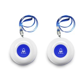 LIOTOIN Wireless Caregiver Pager Call Buttons for Home/Elderly 2 Waterproof Transmitters（Only Works When paired with a Liotoin Receiver） Without Receiver