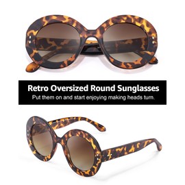 SODQW Trendy Oversized Round Sunglasses for Women - Large Big Style Fashion Shades with UV Protection