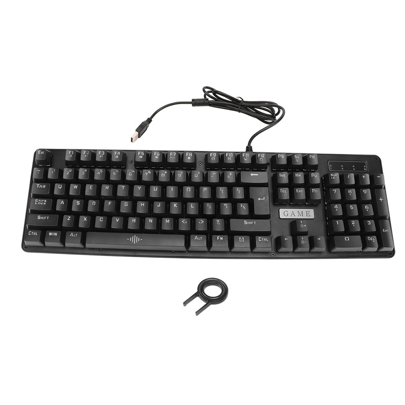 Mechanical Gaming Keyboard Wired RGB Backlit 104 Keys ABS Blue