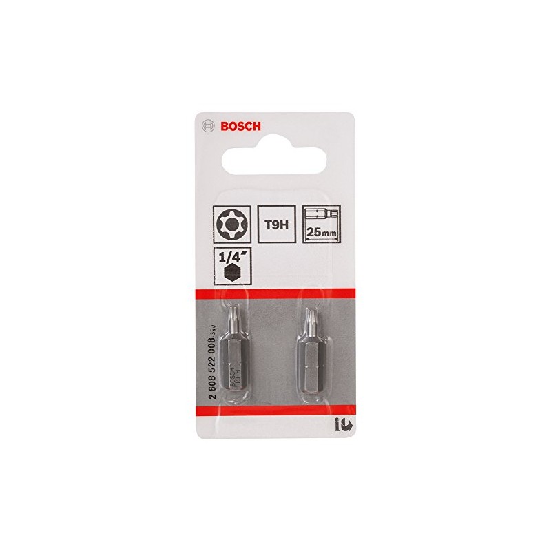 Bosch 2608522008 "Security-Torx" Extra Hard T9H Screwdriver Bit, Grey, Set