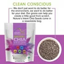 Nature's Intent Organic Chia Seeds - Large 3 lb bag | USDA organic, Vegan, Keto
