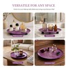 Round Decorative Tray -11 Inch Metal Candle Trays Decor for