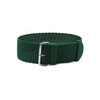 HNS 22mm Green Perlon Braided Woven Watch Strap with Silver