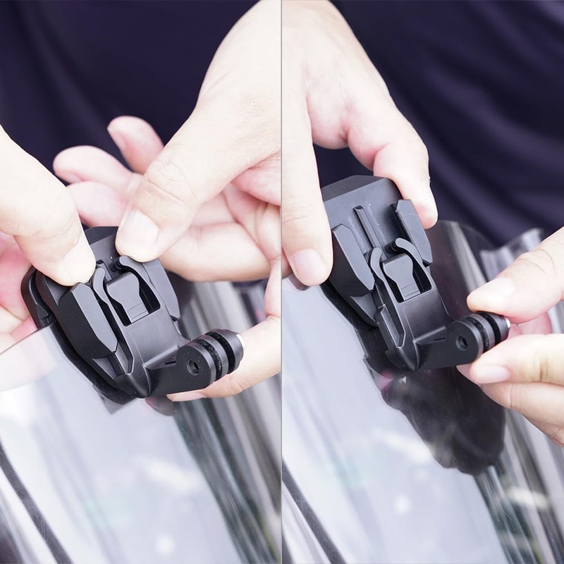 Motorcycle Windshield Aluminum Alloy Clip Compatible with Insta360 X4 Black