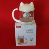 Anya Clear Glass Cat Tea Mug 8 Oz Speckled Base