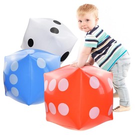 YAFLUG Pack of 3 Inflatable Dice Toy, 30 cm Giant Cube, Inflatable Toy, Jumbo Cube Balloons, Inflatable Dice for Lawn Games, Pool Party (B)