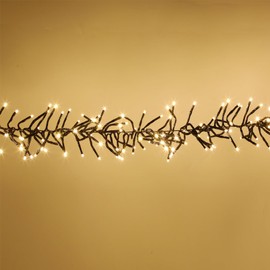 400 LED Cluser Lights, Warm White Christmas Tree Lights with Remote, 8 Modes Twinkle Outdoor Waterprfoof Plug in for Indoor, Garland, Xmas, Wedding Decor,19.56ft, Black Wire