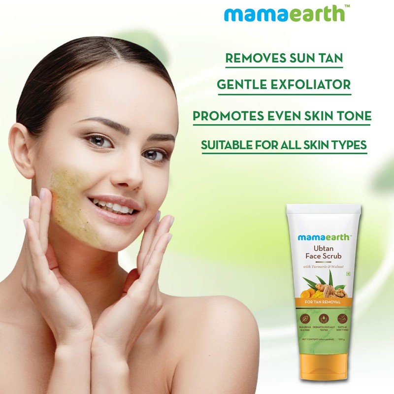 Mamaearth Ubtan Scrub For Face with Turmeric & Walnut for