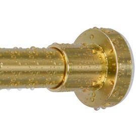 Gold Shower Curtain Rod 45-84 Inches Non Rust Adjustable Shower Rod Spring Tension Non Slip No Drilling Stainless Steel Shower Rods for Bathroom Window (ZY22)