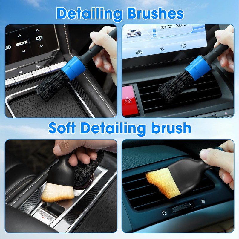 vioview Windshield Cleaner Tool, Car Interior Cleaning Kit with Extendable