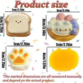 4 PCS Taba Squishy, Taba Squishy Paw, Taba Squishy Kit, Taba Squishy, Fufu Squishy, Soft Stress Toys for Relaxation Party, Suitable for All Age, Cute Stress Relief Toys for Anxiety Relief