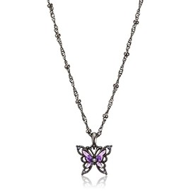 ANNA SUI SAMN186630XV Butterfly Necklace Rose Motif Choker Set of 2, Metal, No Gemstone