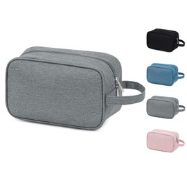 Men and Women Travel Wash Bag, Waterproof Nylon Large Capacity Ladies Wash Bag, Mens Wash Bag Large Size Waterproof and Durable Shaving Kit, Used for Home, Business, Travel (Grey)
