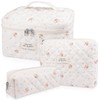 Makeup Bag Set, Quilted Makeup Bag, Large Floral Cosmetic Bag