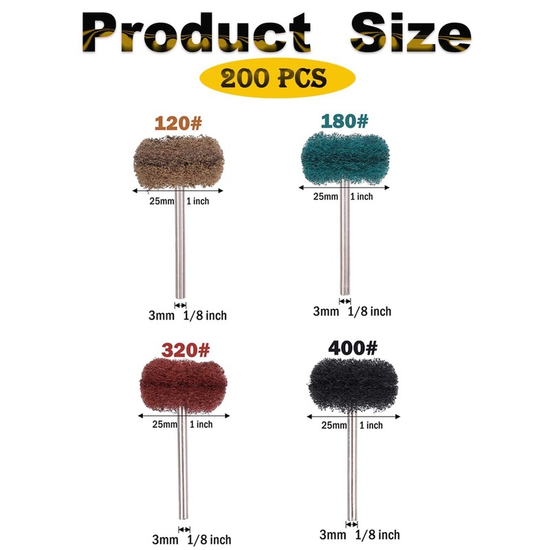 Rocaris 80Pcs 1" (25mm) Abrasive Wheel Buffing Polishing Wheel Set