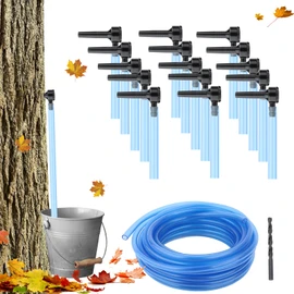 Maple Syrup Tapping Kit, Upgrade Maple Taps Set Include (15) Maple Syrup Taps, 33 -Ft Food Grade Tubing, 1 Drill Bit, Maple Tree Tapping Kit for Experts or Beginners (15 SET)
