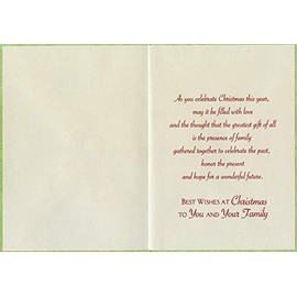 Designer Greetings Five Stockings Hanging on Mantel : Light Green Wallpaper Great-Granddaughter and Family Christmas Card