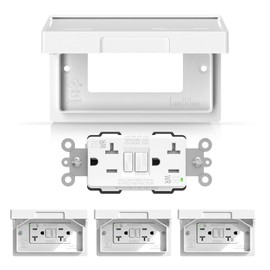 AIDA 20A GFCI Outlet with Weatherproof Cover, Tamper-Resistant & Weather Resistant Self-Test Electrical Outlet, 20A/125V for Bathroom, Kitchen, Outdoor, UL Listed, Matte White, 4 Pack