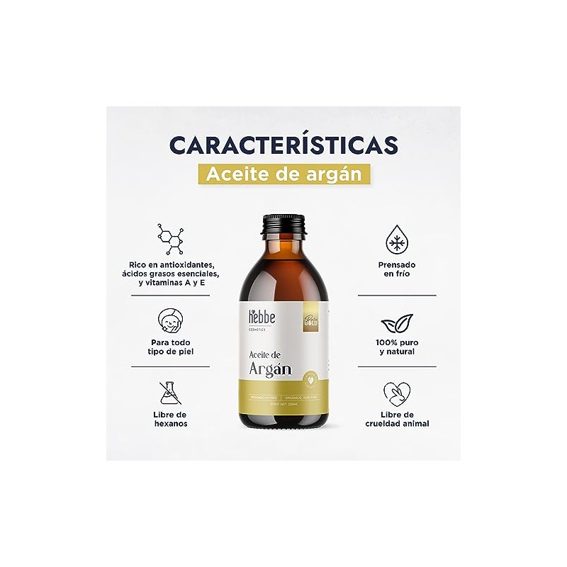 HEBBE - Aceite de Argán 250 ml | Cuidado de