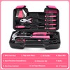 All Purpose 39-Piece Household Tool Kit Pink with Plastic Toolbox