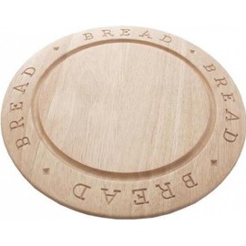 Stow Green Hevea Wood Round Bread Carving Chopping Board