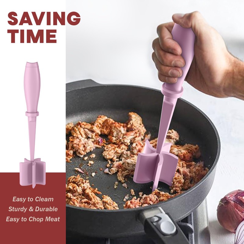 2 Pcs Meat Chopper, Hamburger Grinder, Premium Heat Resistant Smasher