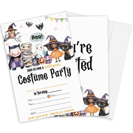 4'' x 6'' Boo Halloween Party Invitations For Birthday - Vampire, Owl, Ghosts, Bats -20 Double-Sided Fill-In Funny Invite Cards With 20 Envelopes For Teens Women Men-Costume Party Supplies & Decor-A10