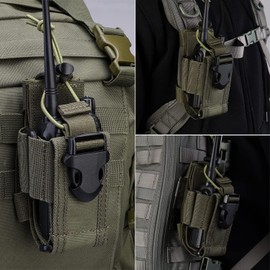 VIPERADE Walkie Talkie Bag, MOLLE Radio Holder, Adjustable Radio Holster for Vest, Walkie Talkie Holder Radio Holster for Belt, Multifunctional Radio Pouch Radio Bag - Green