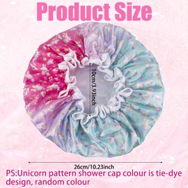 3PCS Kids Shower Caps,Cute Waterproof Kids Shower Cap,Double layer Children Shower Caps,Adjustable and Reusable Children's Shower Cap,Dolphin, Unicorn, Bear Children's Shower Cap,For Girls/Boys