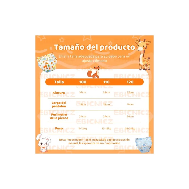 8 Pañales Entrenadores Reutilizables Calzones Algodón Niños