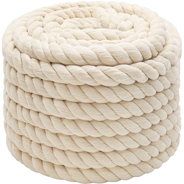 Cotton Rope 10 mm 5 m White Rope Cord Macrame Yarn Rope Cotton Cord Rope Boho Decorative Cotton Cord Decoration Garden Balcony House Rope Cotton 10 mm 5 m
