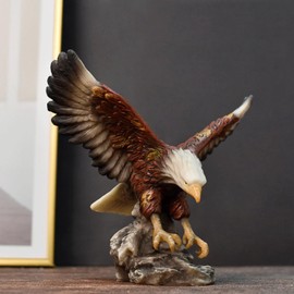 DESHINTKE Simulated Eagle Resin Ornaments Statue, Colorful Eagle Sculpture Modern Home Office Figurine Decor (Colorful)
