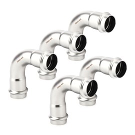 TAISHER 10PCS 304 Stainless Steel Press Fittings, 3/4" Press Slip 90 Degree Elbow,No Pipe Tube Stop 90 Degree Elbows, Propress Pressure Fitting, Residential,Commercial Plumbing