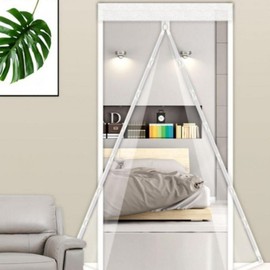 90x210 Magnetic Transparent Vinyl Door Curtain - Windproof & Coldproof Barrier Wind Blocker