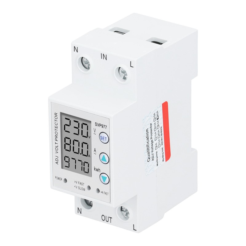 Voltage Protector Adjustable Current Power Monitoring Equipment with Backlight 230VAC
