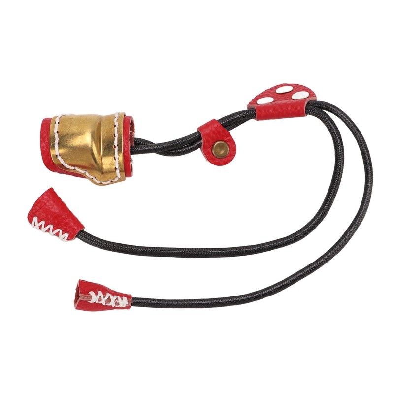 Archery Thumb Protector Regulable Design Safety Rope Brass Cowhide Material