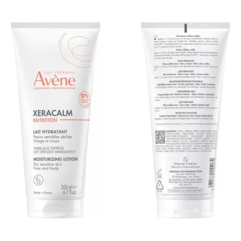 Avène Xeracalm Nutrition Leche Hidratante 200ml para Piel Seca y