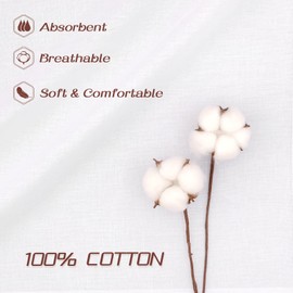 GBS Men's Cotton Handkerchiefs, Solid Color Pocket Square Hankies with Stripe - White