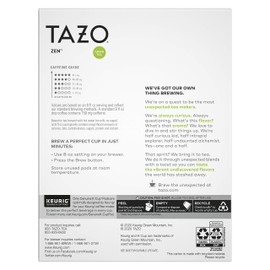 TAZO Tea K-Cups, Green Tea, Zen, 22 Pods
