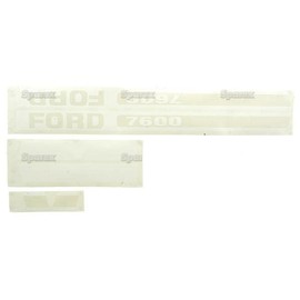 Hood Decal Kit for Ford 7600 Tractor - Made in UK