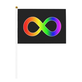 Generic 10 Pcs Handheld Flags Small Mini Flag Stick Flag, Autism Awareness Infinity Symbol 1 Flag For Outside Double-Side Decor Flags For Party Holiday Yard