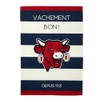 Coucke Printed Cotton Tea Towel Cow with Stripes 50 x