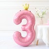 hzqruqh 40 Inch Crown Pink Number 3 Balloon, Big Conjoined