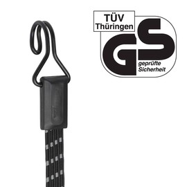 Master Lock 3229EURDAT Flat Bungee with Reverse Hooks, Reflective, 80 cm Cord