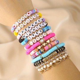 LINSIBEI 11 Pcs Friendship Bracelets Team Bride Bracelets Album Inspired Bracelets Set Jewelry Accessories Birthday Gifts for Women and Girls