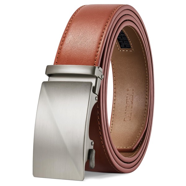 TANGCHAO Men's Belt, Leather Belt Ratchet Automatic Buckle for Men