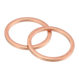 sourcing map 30Pcs M18 Flat Washer, Copper 18mm ID x 22mm OD x 1.5mm Thick for Bolt Screw, Factories Repair, Kitchens, Shops, and Outdoor Construction, Red